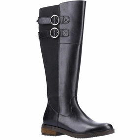 Hush Puppies Carla Calf Boot Leather Block Heel Knee High Boots