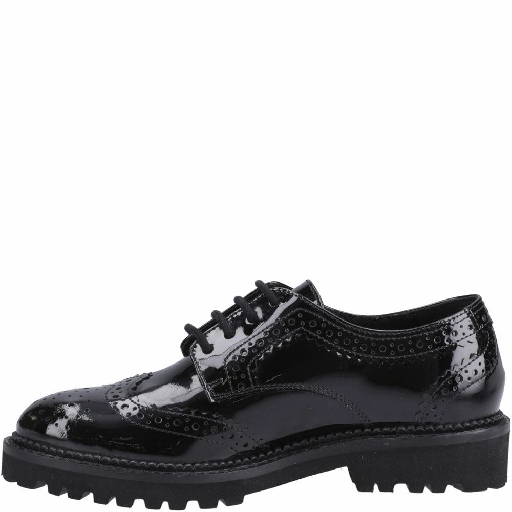 Hush Puppies Gabi Lace Up Patent Junior School Shoes