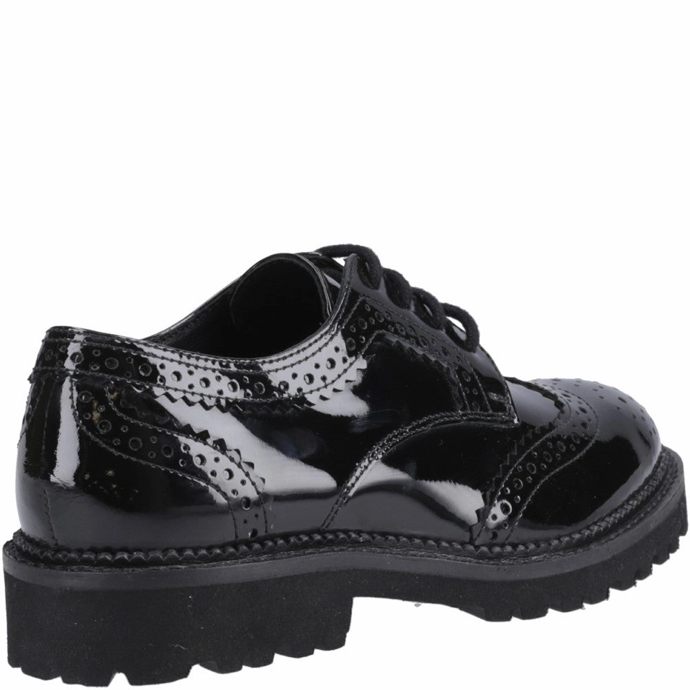 Hush Puppies Gabi Lace Up Patent Junior School Shoes