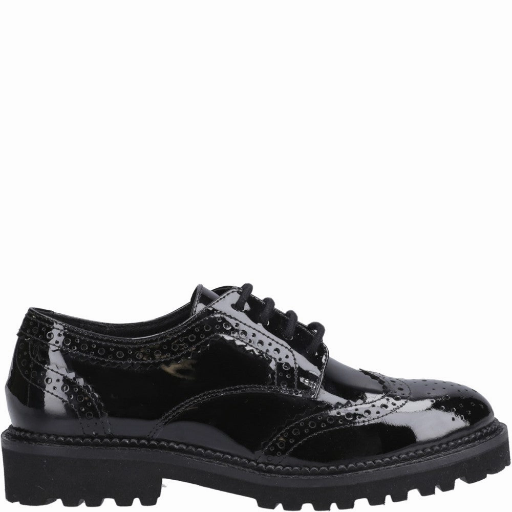 S Lite Hybrid Brogue Hush Puppies Gabi Lace Up Patent Junior School Shoes