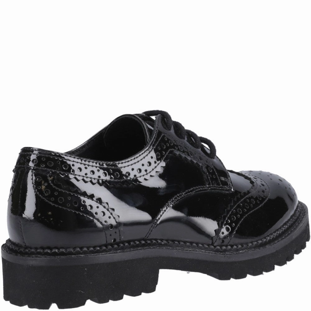 Hush Puppies Gabi Lace Up Patent Junior School Shoes
