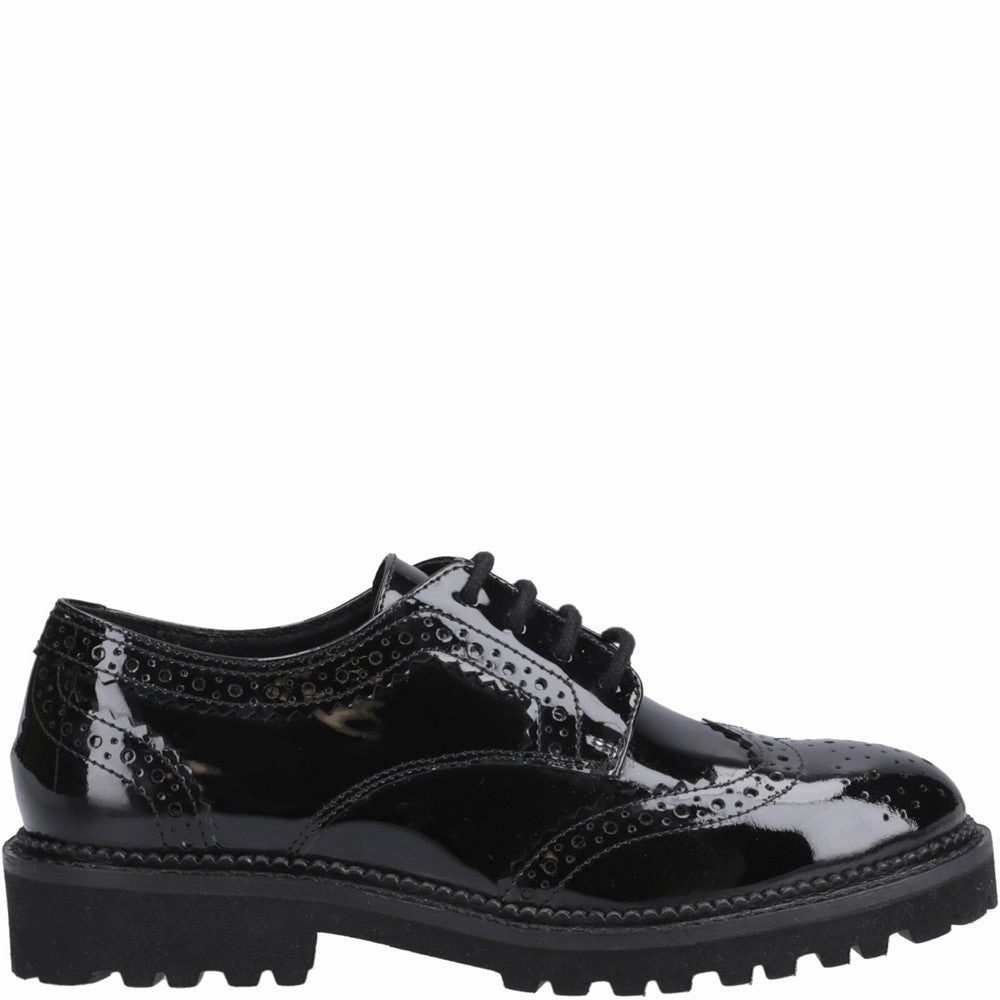 Hush Puppies Gabi Lace Up Patent Senior School Shoes