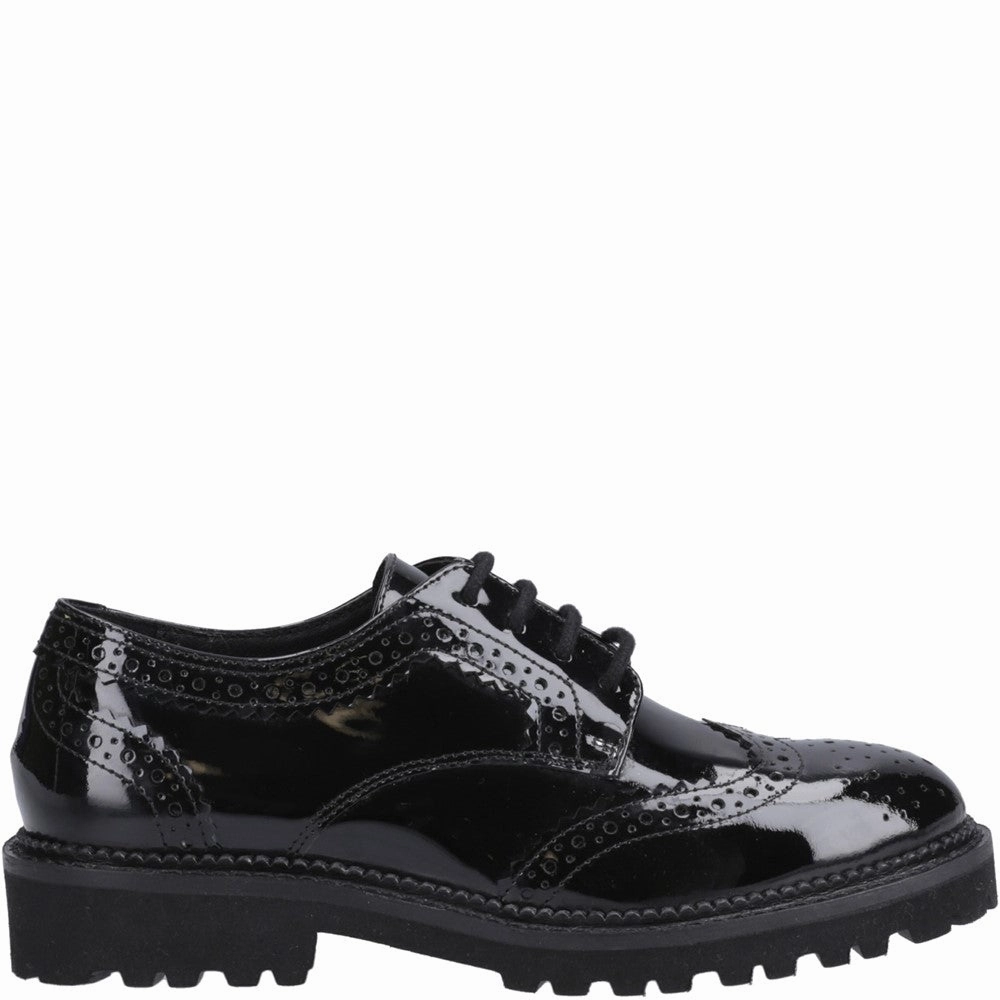 Hush Puppies Gabi Lace Up Patent Senior School Shoes Gq Brogues