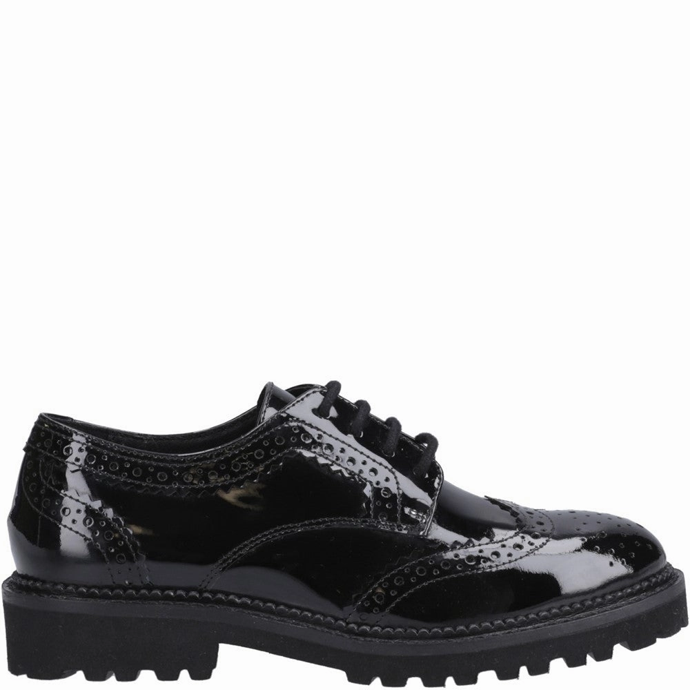 Hush Puppies Gabi Lace Up Patent Senior School Shoes