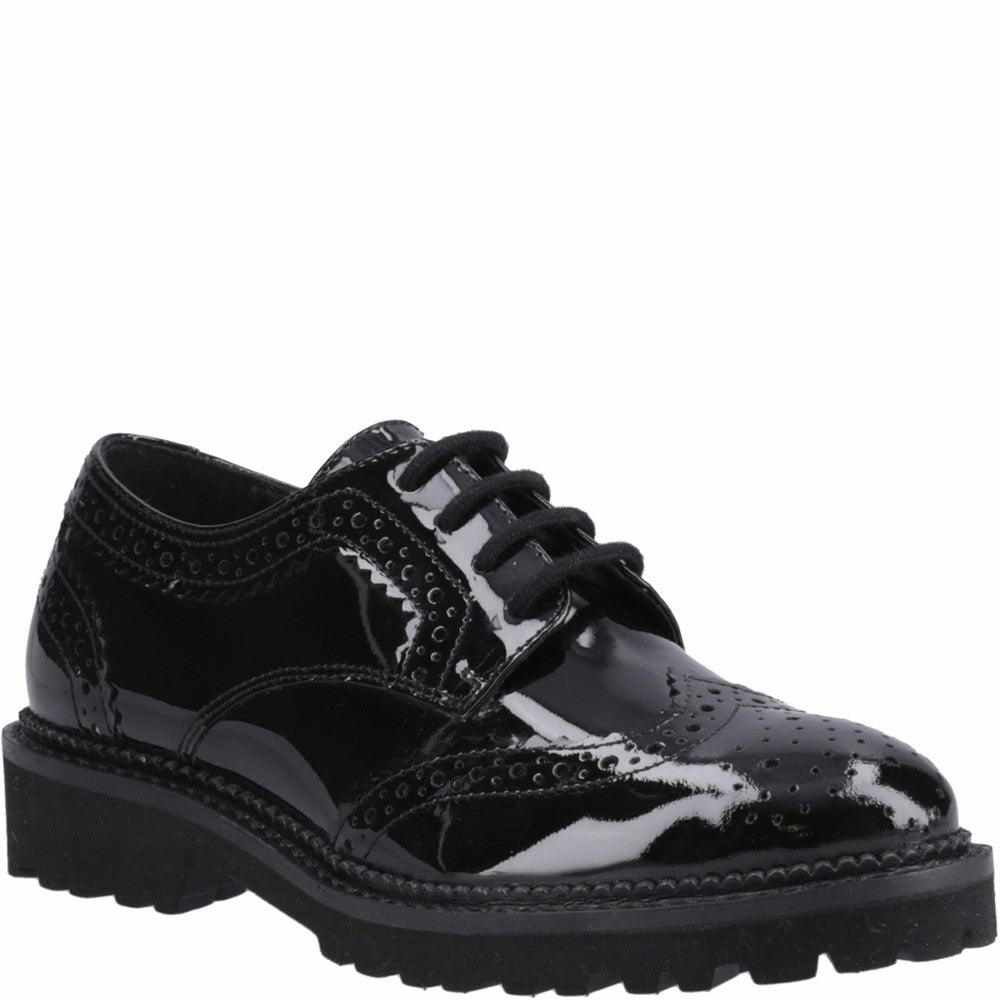 Hush Puppies Gabi Lace Up Patent Senior School Shoes Loake Royal Oxblood Brogues
