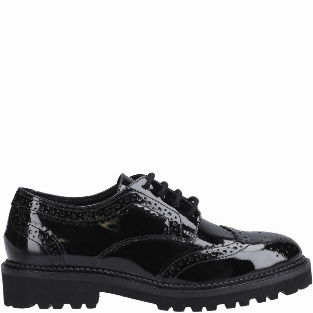 Hush Puppies Gabi Lace Up Patent XL Senior School Shoes
