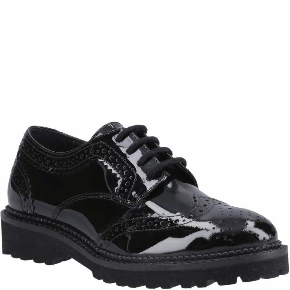 Hush Puppies Gabi Lace Up Patent XL Senior School Shoes