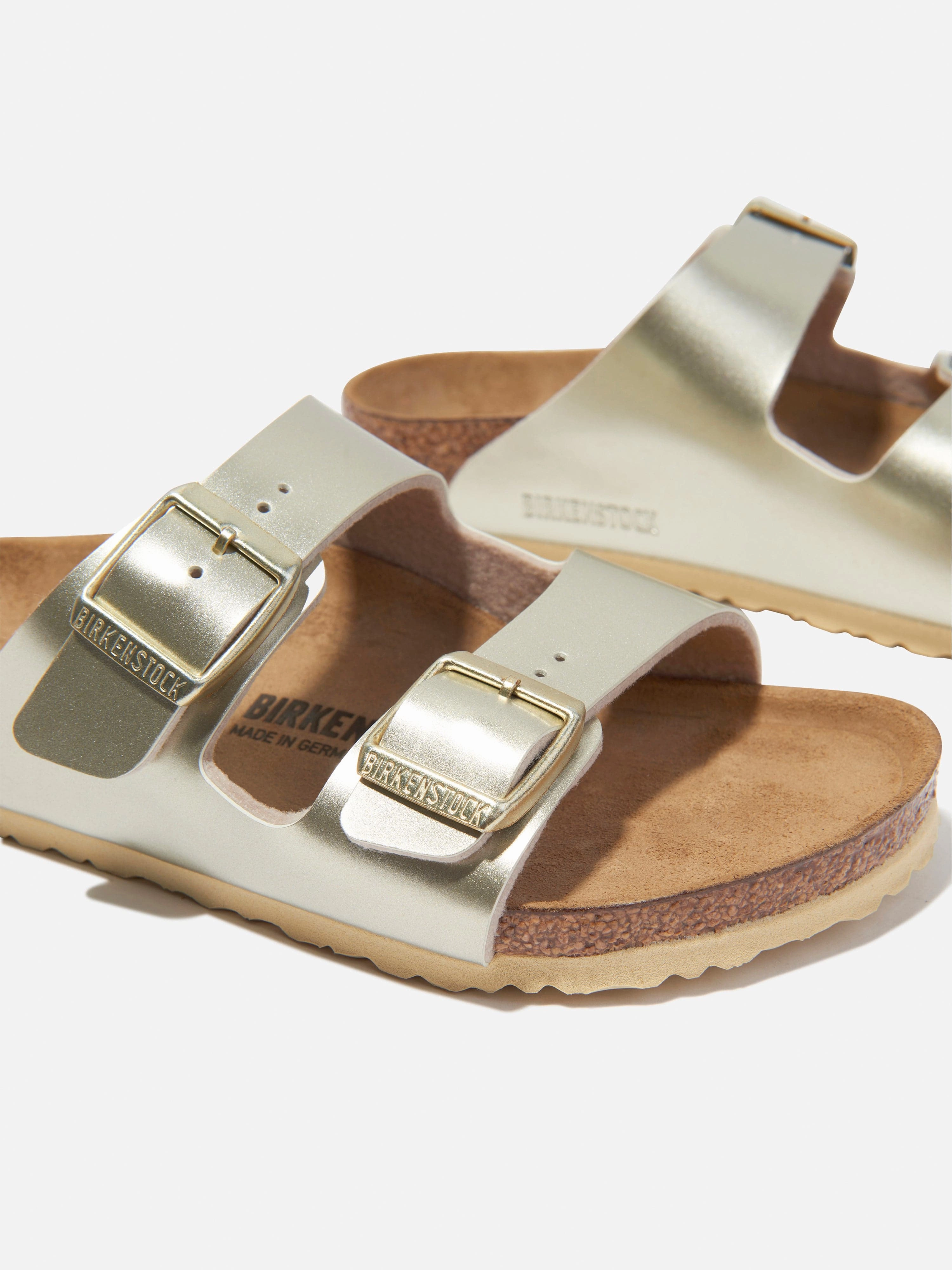 BIRKENSTOCK Girls Arizona Classic Metallic Sandals in Gold Arch Supports For Sandals