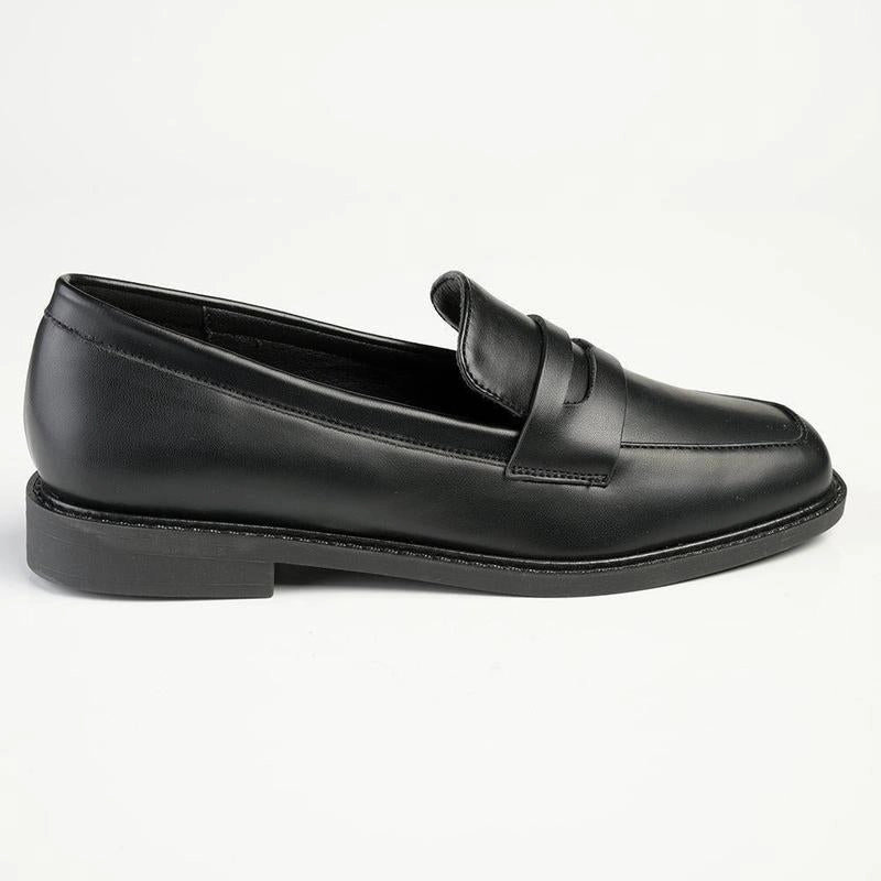 Madison Bliss 3 Loafer With Saddle - Black High Heeled Brogues