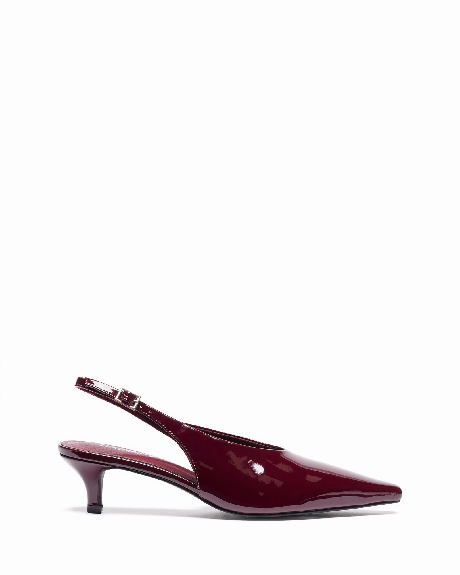 Hogtied In High Heels Indiana Slingback Heel Bordeaux Patent