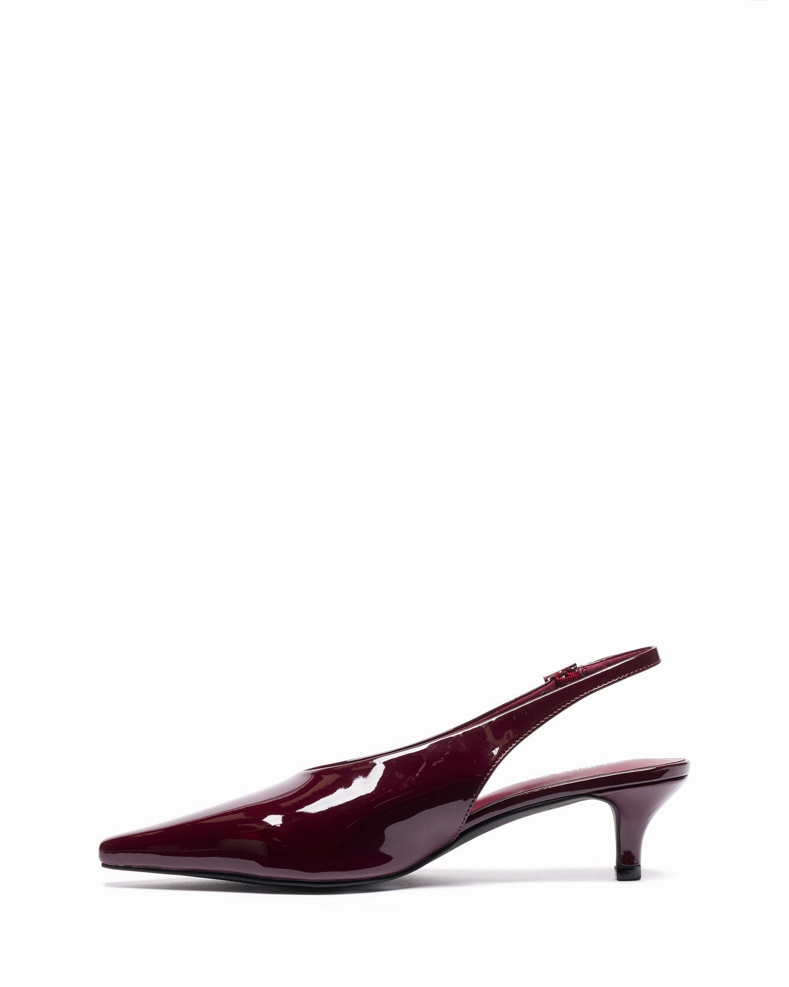 Indiana Slingback Heel Bordeaux Patent Ankle Strap High Heels Sandals