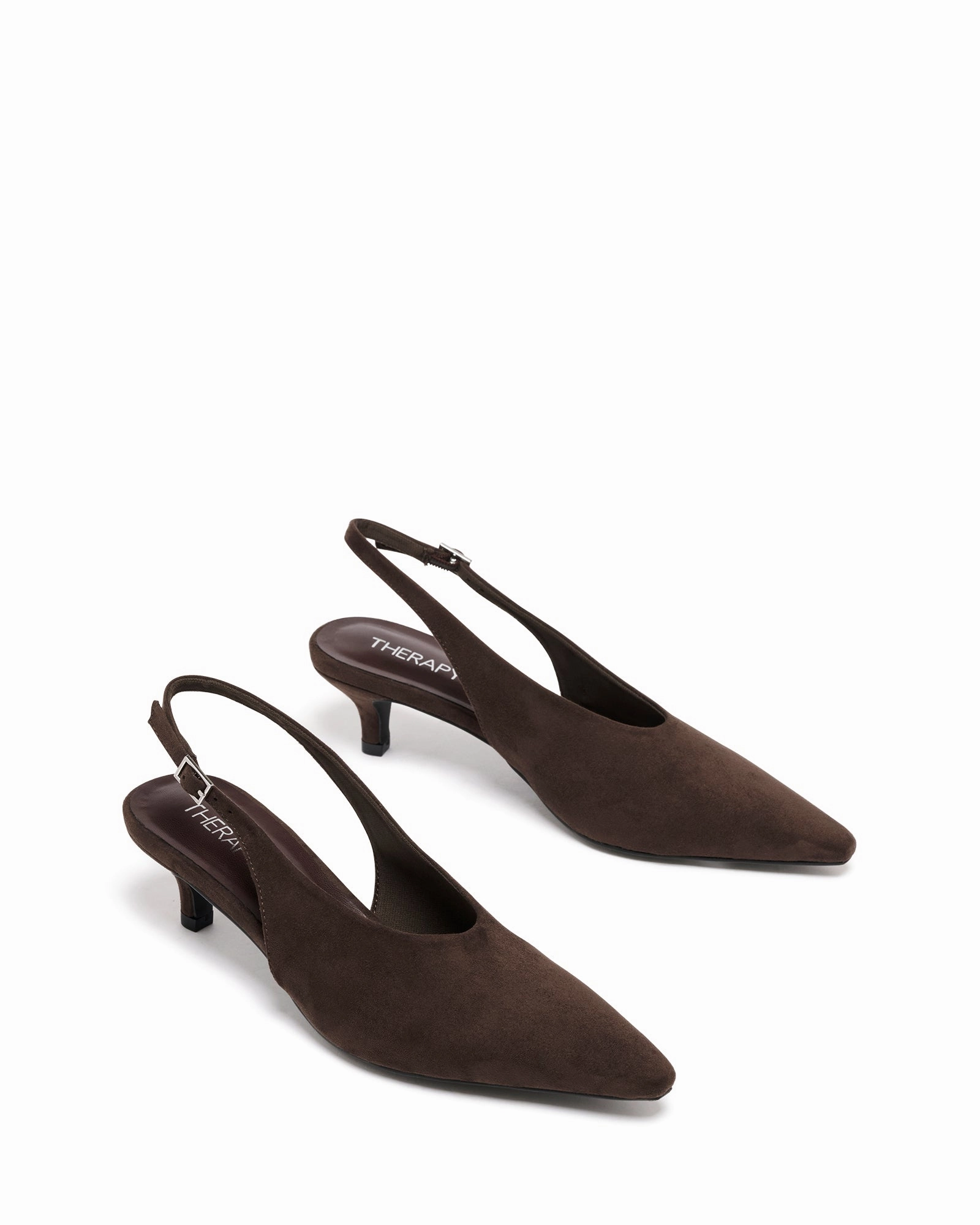 Indiana Slingback Heel Chocolate Suede High Heel Bikini