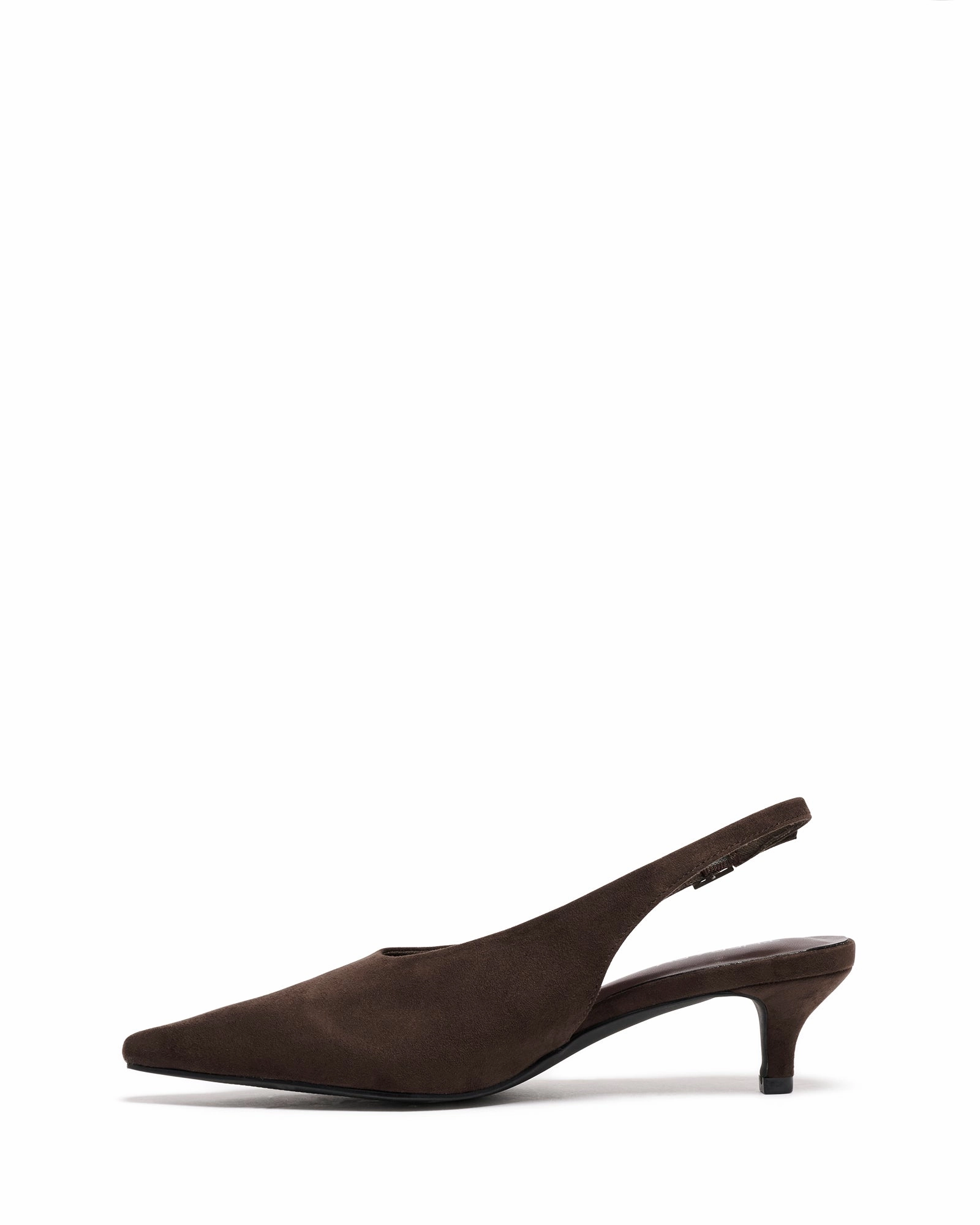 Indiana Slingback Heel Chocolate Suede Suede Chunky Heels