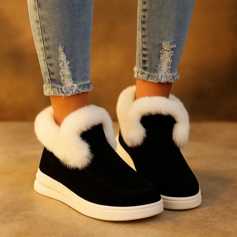 Leather Equestrian Boots Danica Plush Fur Lined Boots