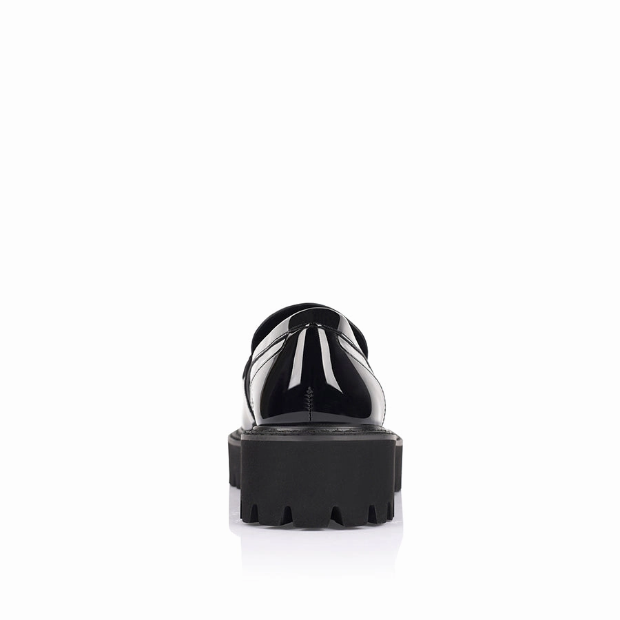 Neon Chunky Loafers - Black Patent J Fairway Brogue