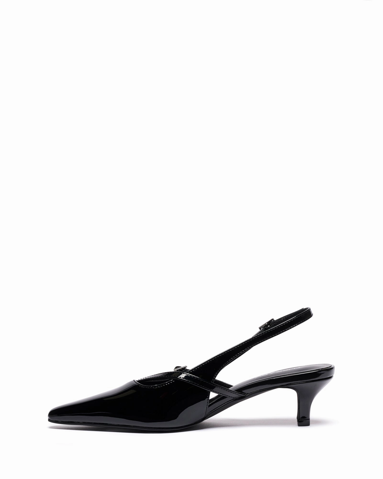 Short Shorts High Heels Irving Slingback Heel Black Patent