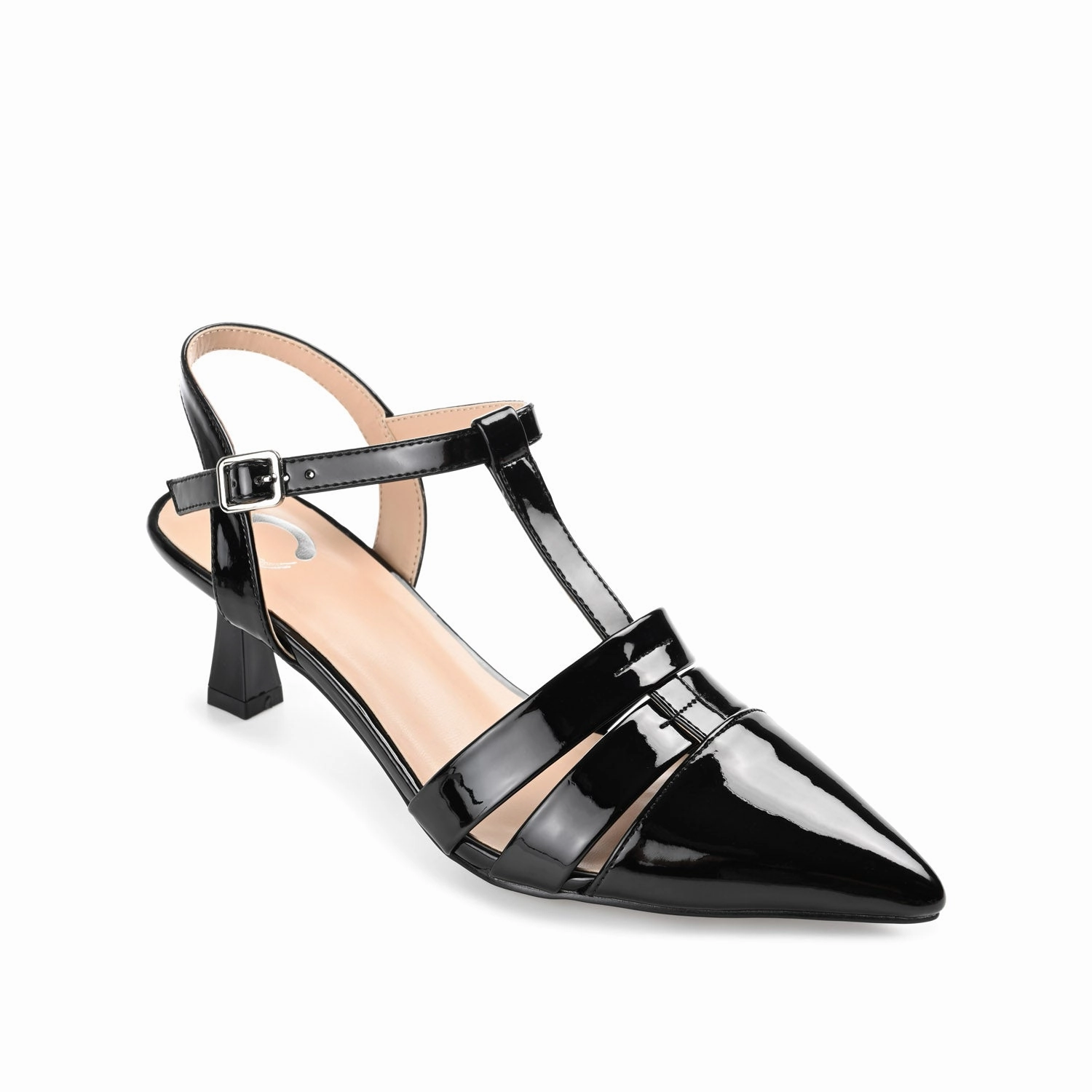 JAZLYNN BASIC T-STRAP KITTEN HEELS IN WIDE Chicken High Heels