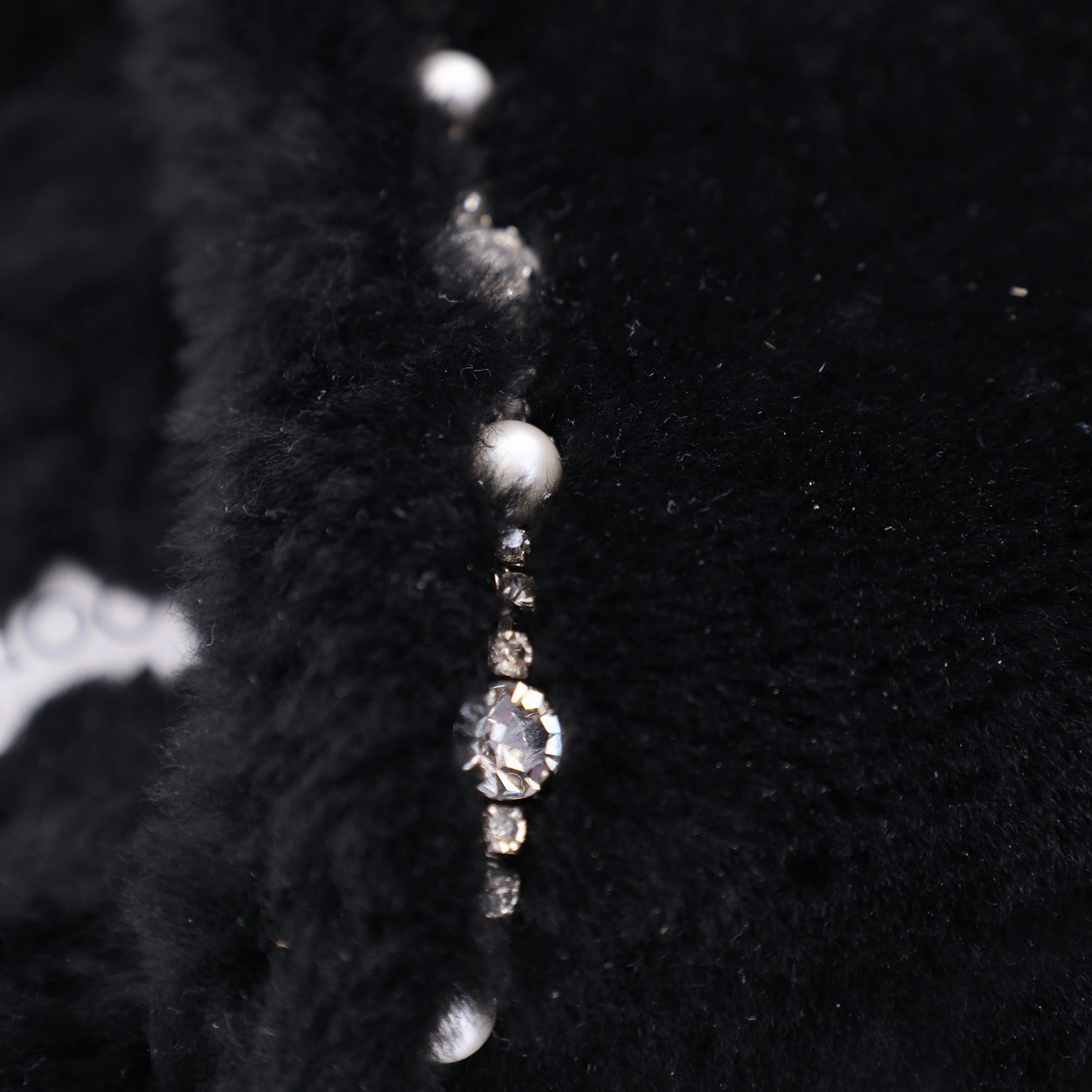 Boot Slippers Jimmy Choo Acinda Shearling Crystal-Trimmed Slides in Black Nylon