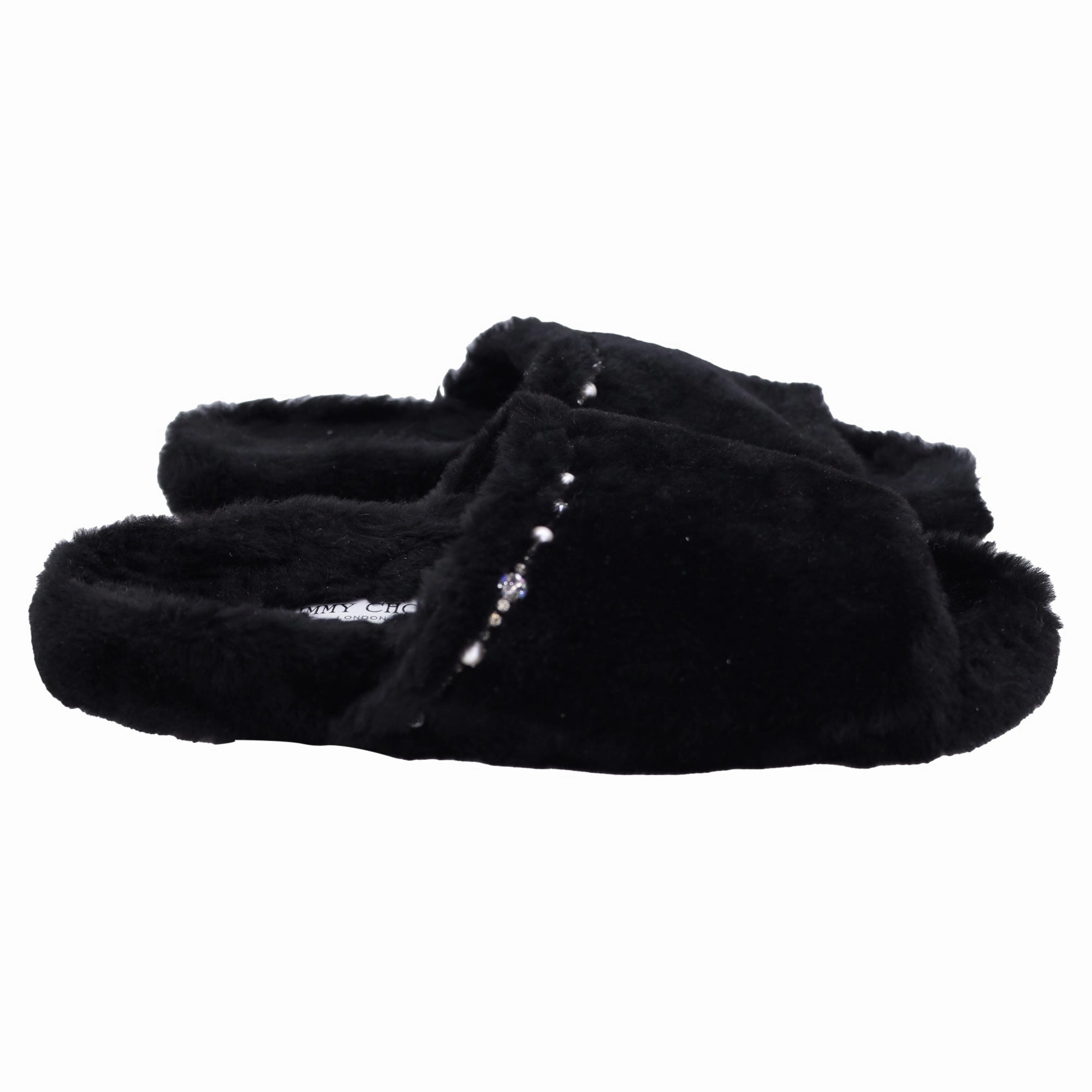 Nordstrom Rack Ugg Tasman Slippers Jimmy Choo Acinda Shearling Crystal-Trimmed Slides in Black Nylon