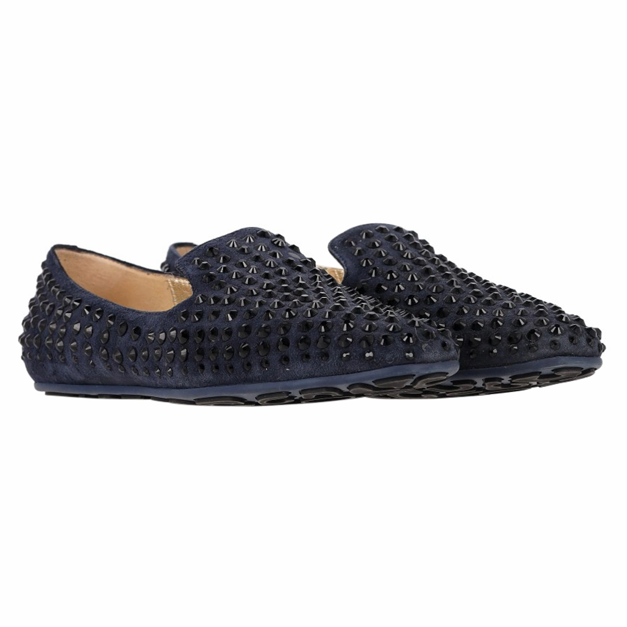 Dockers Loafers Jimmy Choo Studded Loafers in Navy Blue Suede