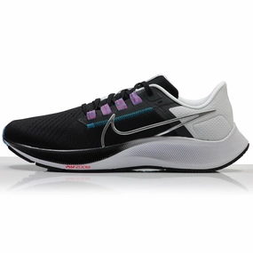 Running Athletic Shoes Nike Air Zoom Pegasus 38 Men's Running Shoe - Black/White/Chlorine Blue/Metallic Silver