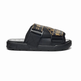 Kappa Men's 222 Banda Mitel 1 Slides - Black / Gold Barefoot House Slippers