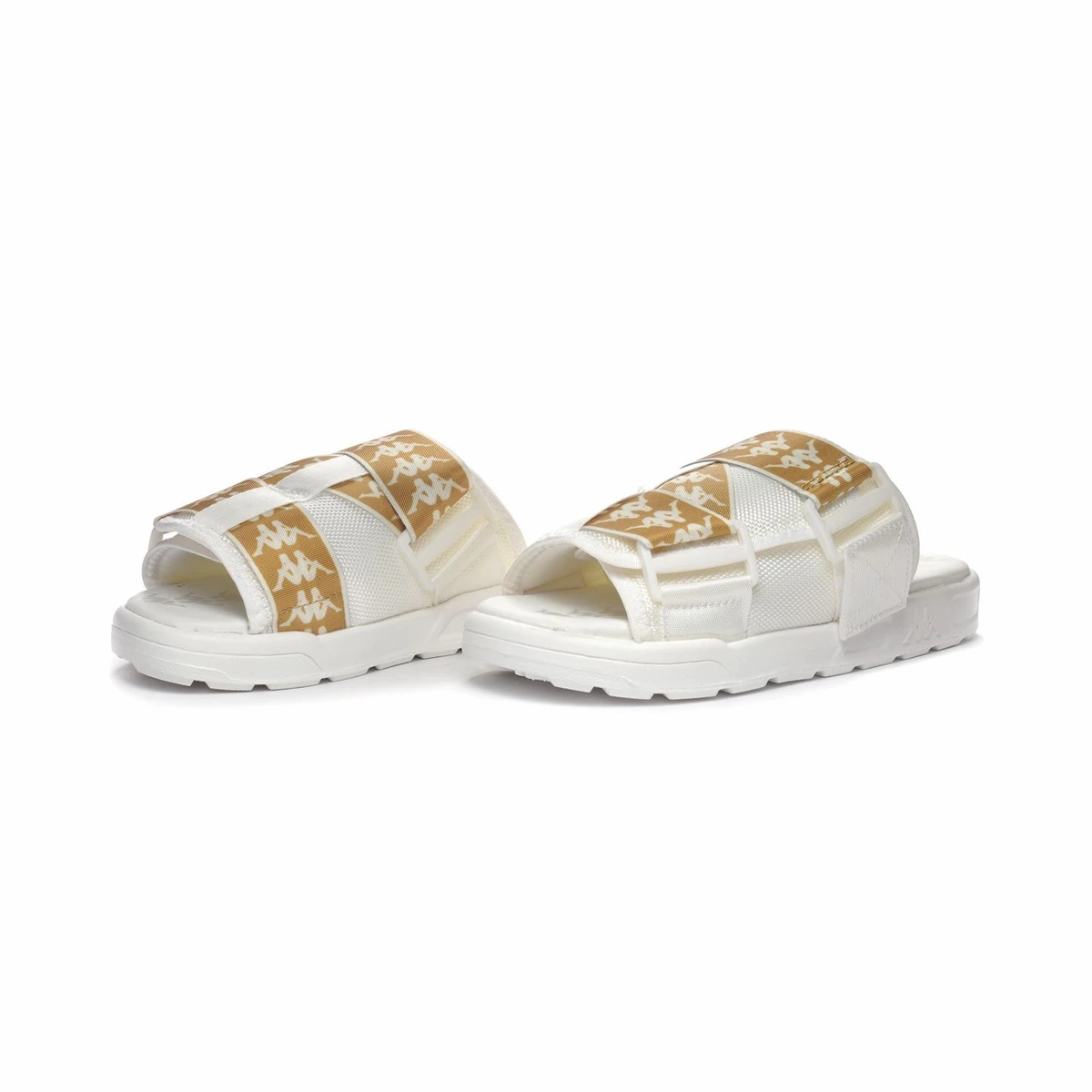 Floppy Slippers Kappa Men's 222 Banda Mitel 1 Slides - White / Gold