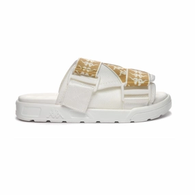 Toe Slippers Canyaon Kappa Men's 222 Banda Mitel 1 Slides - White / Gold