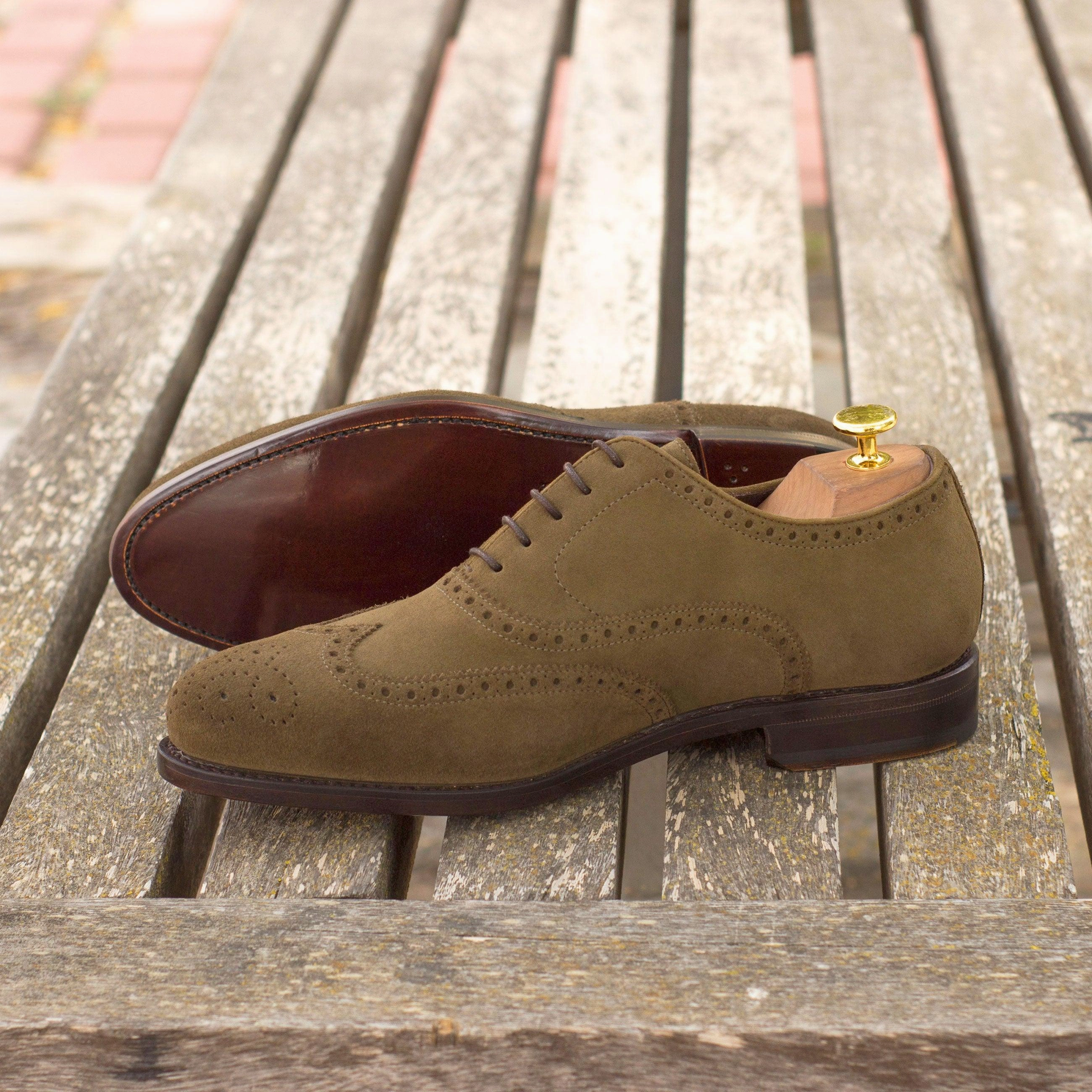 Lotus Brogues Khaki Suede Brogue Shoes