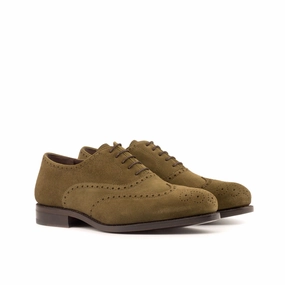 Faux Leather Brogues Khaki Suede Brogue Shoes