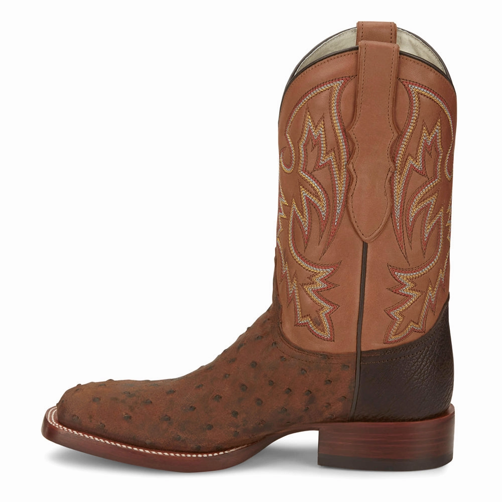 Boots And Socks King 11 Inch Full Quill Ostrich Square Toe Cowboy Boots