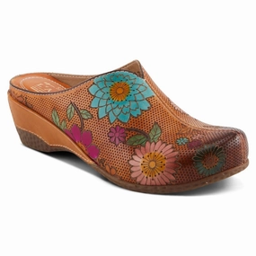 Fur Lined Leather Clogs L'Artiste By Spring Step Chienti Camel Multi Clog (Women's)