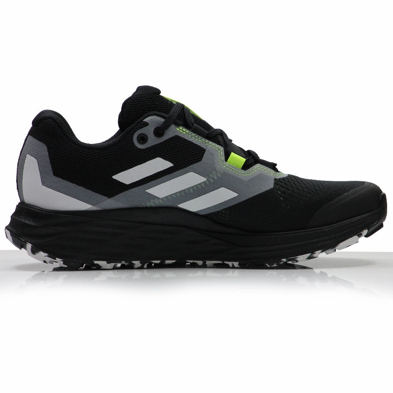 Rad Running Shoes adidas Terrex Two Flow Men's Trail Shoe - Core Black/Crystal White/Solar Yellow