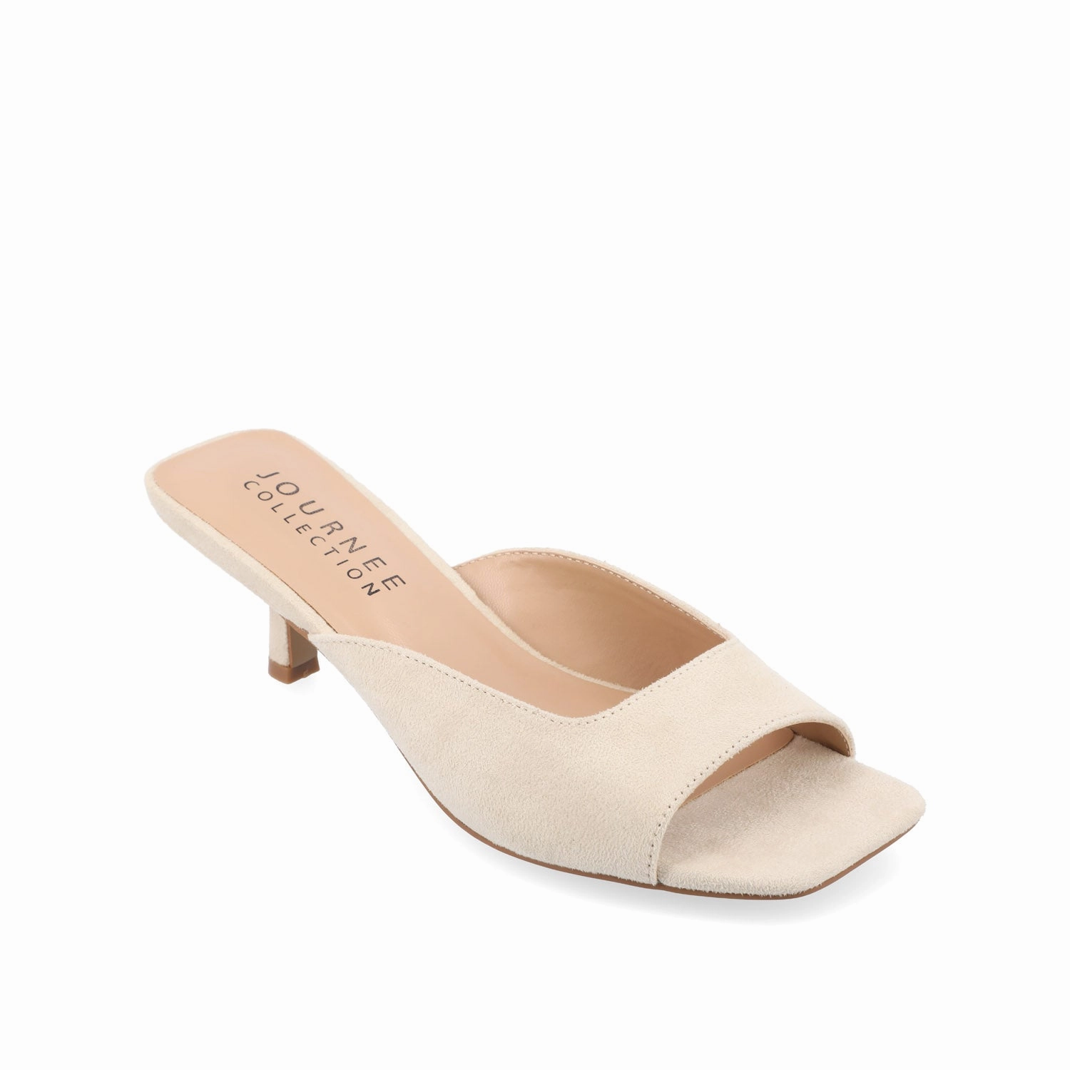 LARNA FAUX SUEDE PEEP TOE KITTEN HEELS IN WIDE High Heel Steel Cap Boots