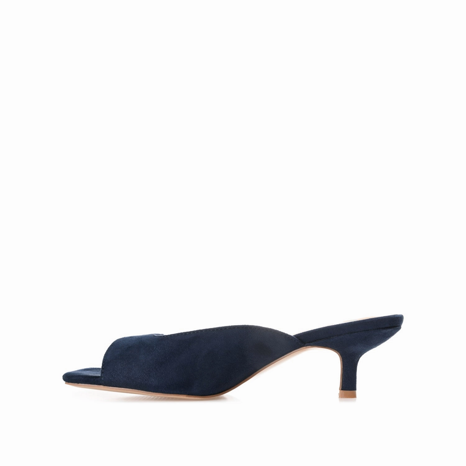 LARNA FAUX SUEDE PEEP TOE KITTEN HEELS IN WIDE