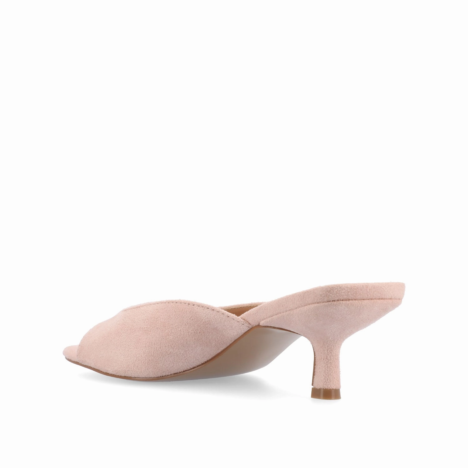 LARNA FAUX SUEDE PEEP TOE KITTEN HEELS IN WIDE