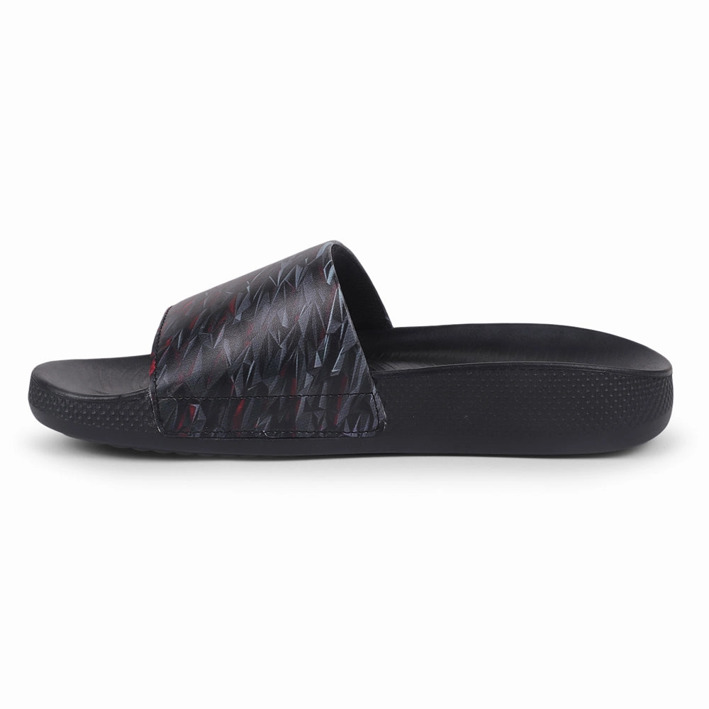 Leap7x By Liberty Men NITWALK-2 Black Casual Slides Crocodile Slippers