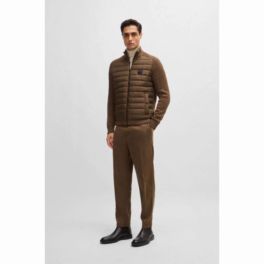 Brown Chelsea Boots Leather Chelsea boots with signature-stripe detail