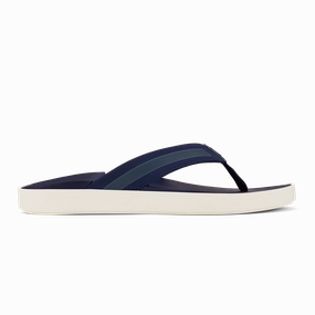 Leeward - Navy Puka Shell Flip Flops