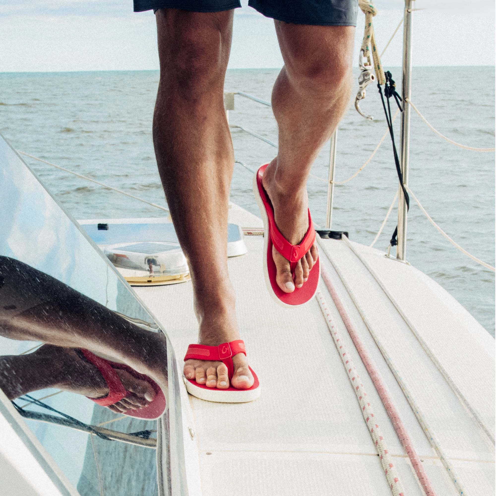 Leeward - Red Lava Flip Flops Sample