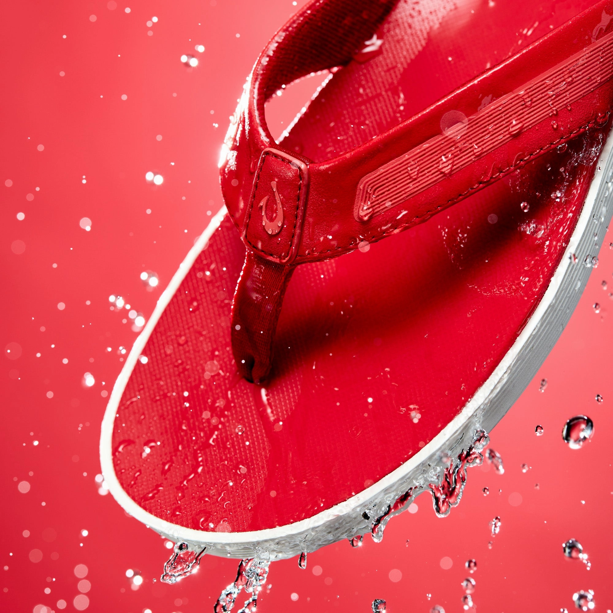 Leeward - Red Lava Flip Flops With Embellishments