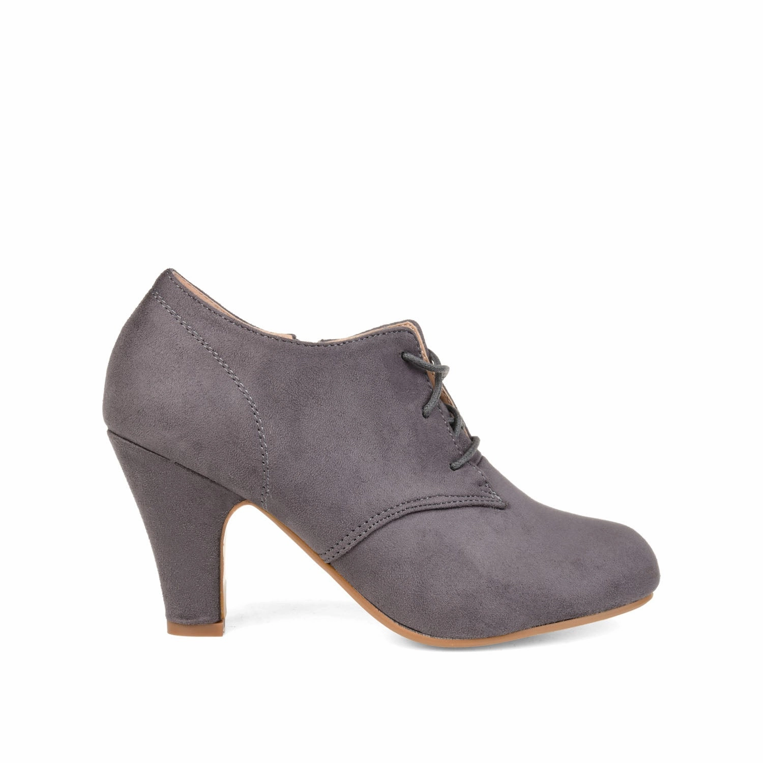 LEONA LACE-UP BOOTIES IN FAUX SUEDE Spyre Plain Toe Oxfords