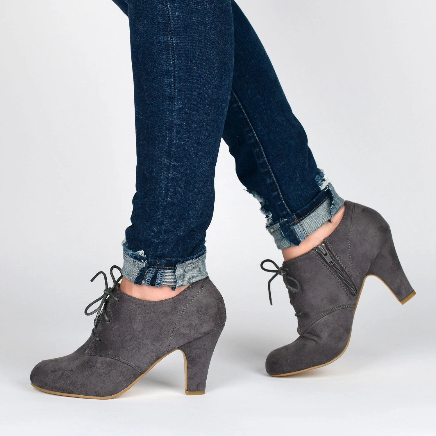 LEONA LACE-UP BOOTIES IN FAUX SUEDE Apt. 9 Oxfords