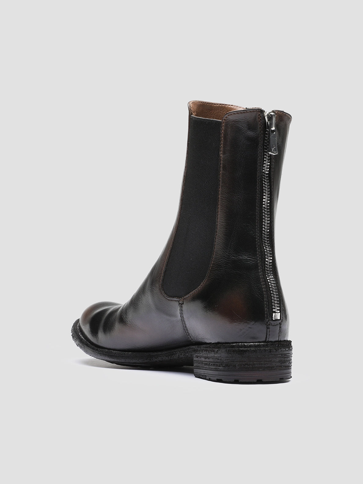 LEXIKON 073 - Dark Brown Leather Chelsea Boots Glossy Chelsea Boots