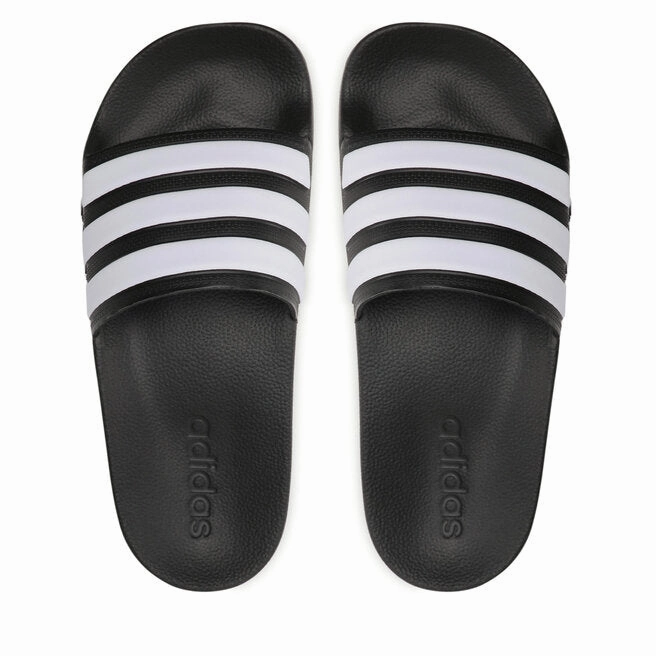 Faux Fur Slides Adidas Unisex Adilette Black/White Shower Slides