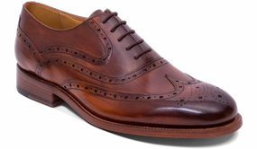 Sharp Brogue Boots Liffey - Hand Brushed Brown