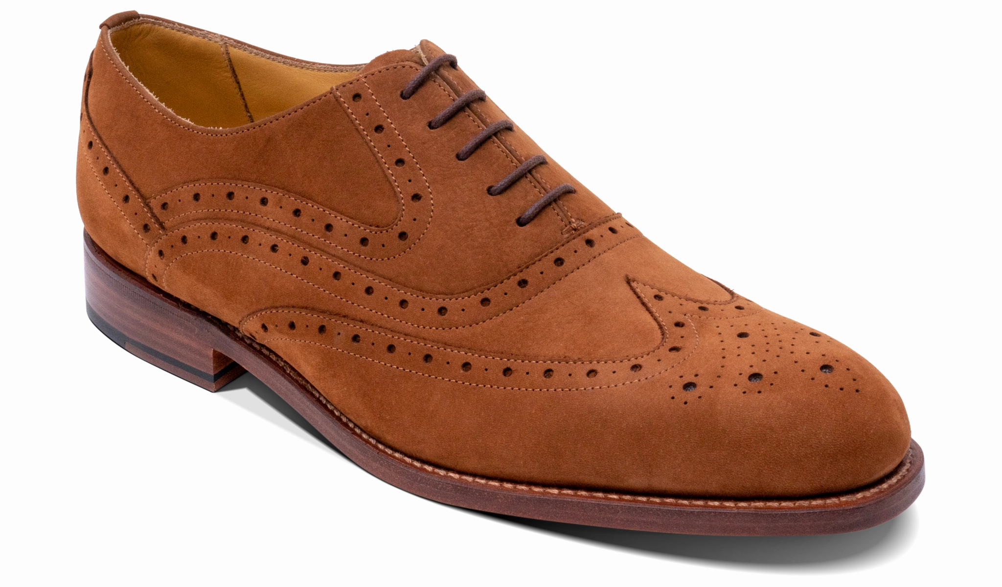 Liffey - Tan Nubuck 3989 Stitch Smooth Leather Brogue Shoes