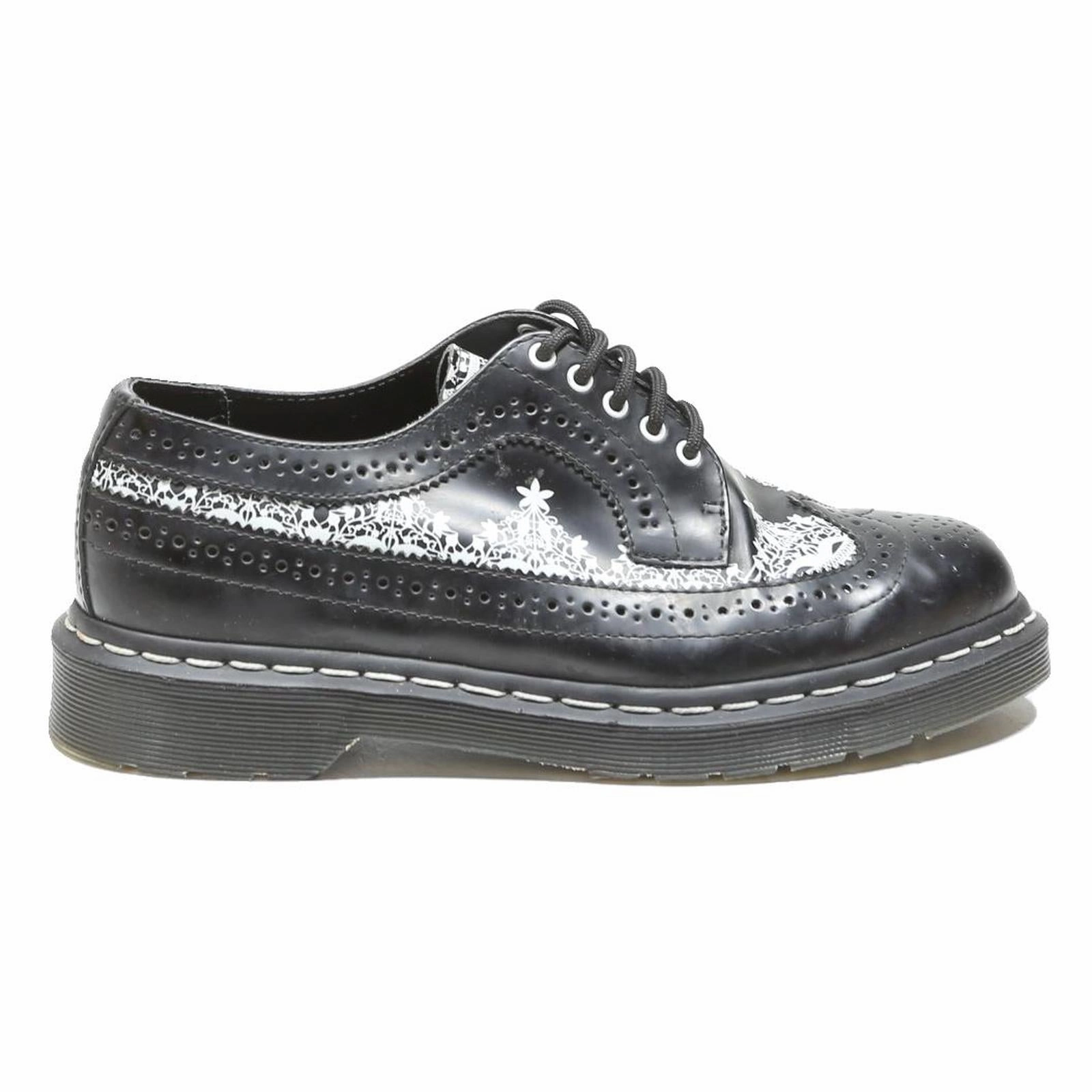 Brogue Boots Men Outfit DR MARTENS Womens 6 Black Leather Brogue Shoes Lace-Up Casual Oxford
