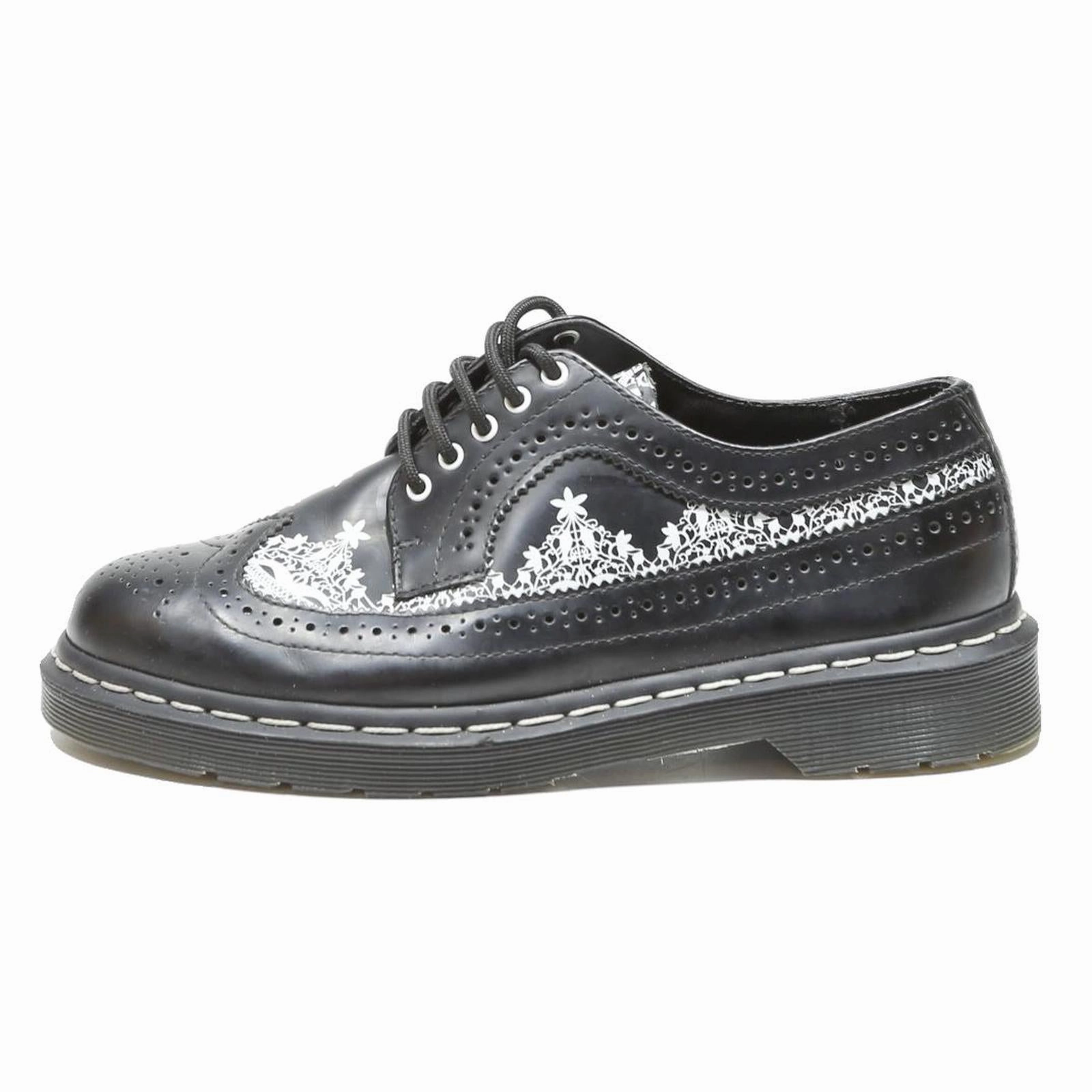 Dr Martens Brogue Shoe DR MARTENS Womens 6 Black Leather Brogue Shoes Lace-Up Casual Oxford