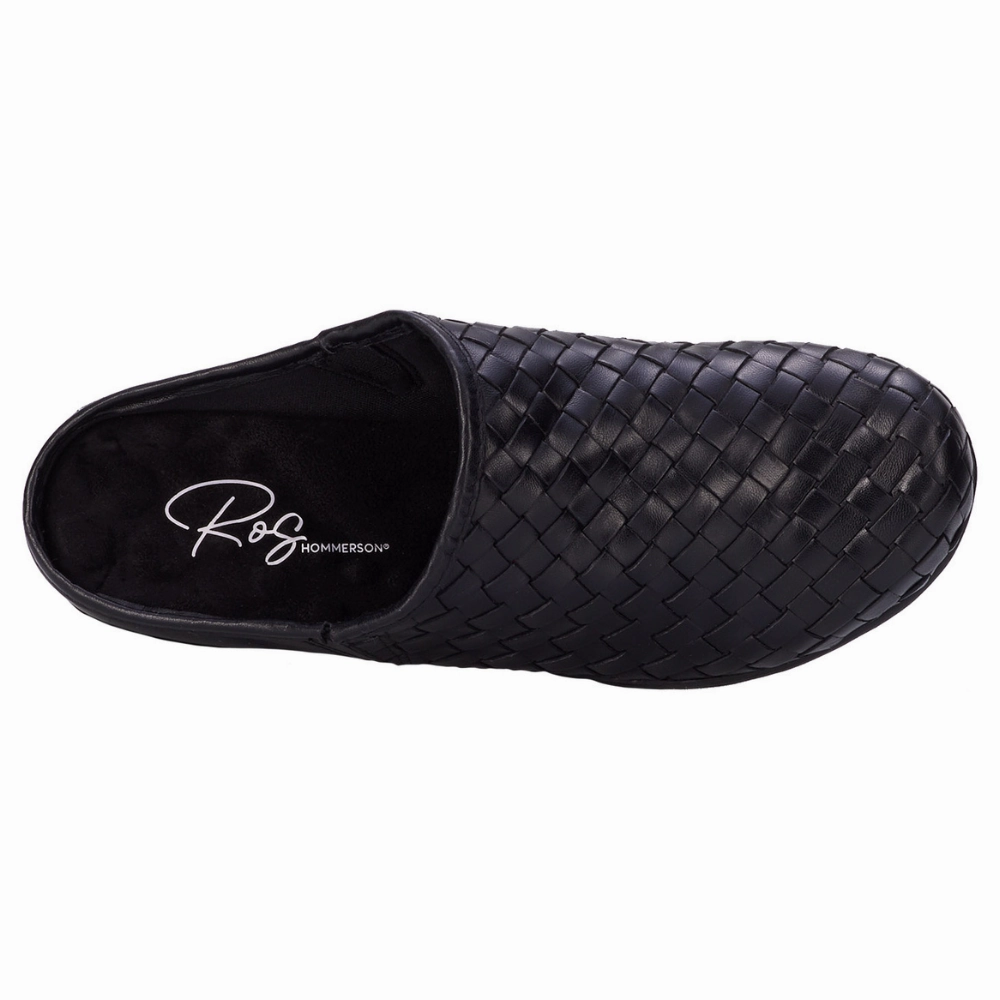 Ros Hommerson Emerson Black Leather Clog (Women's)